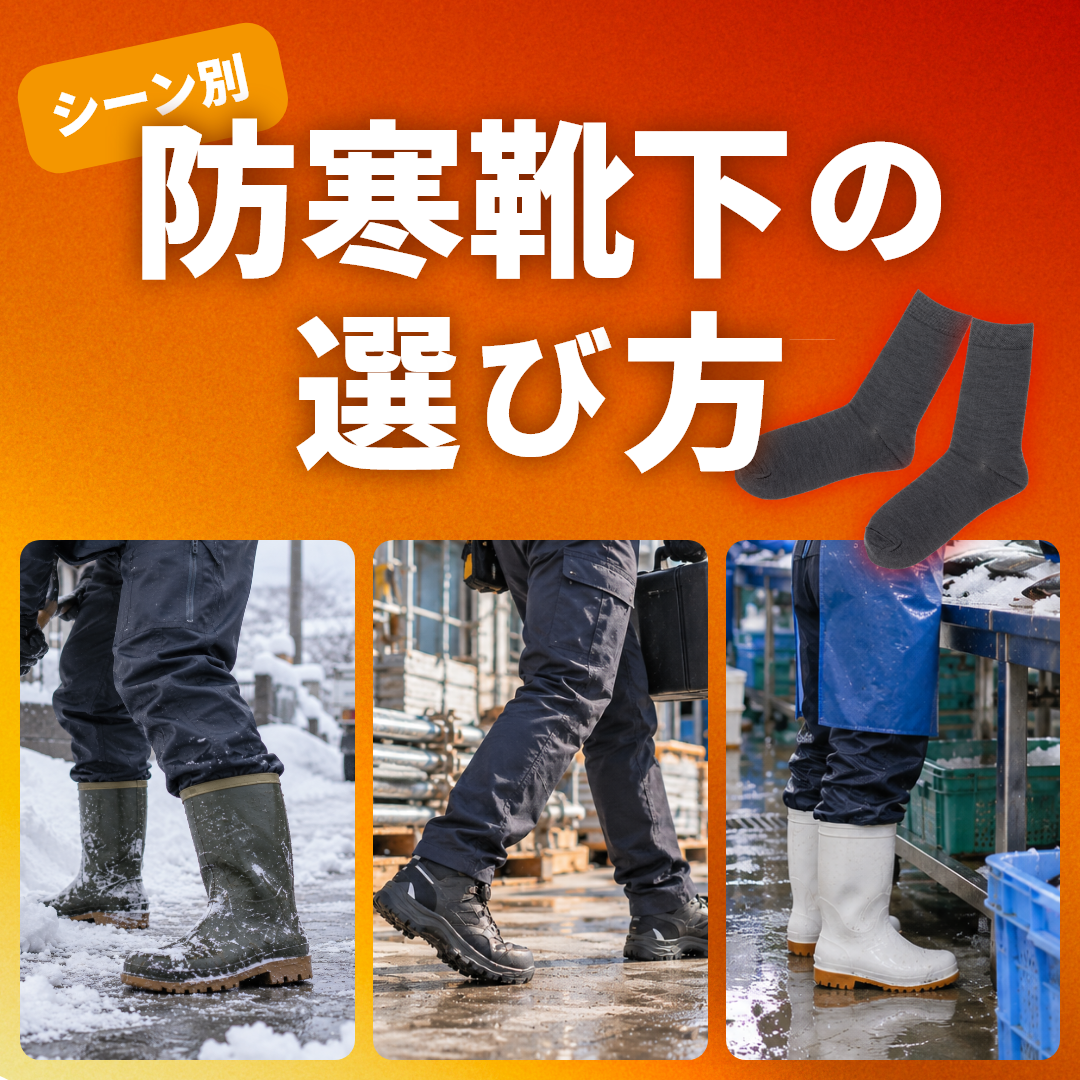 冬の屋外作業で足先が冷たい!防寒靴下の種類と選び方