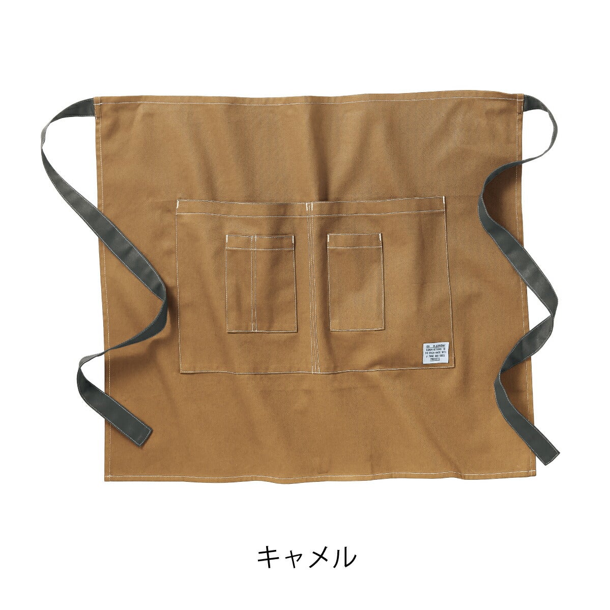 作業ショートエプロン綿100カフェ飲食店DIY前掛けクロダルマDG903