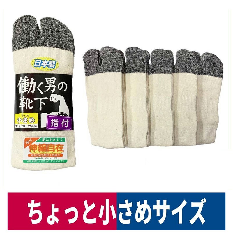 靴下股付働く男の靴下小さめサイズ5足組キナリハヤシWM705