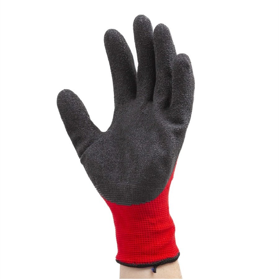 背抜き手袋タフレッド3双組天然ゴム流通農作業建設レッドＳ/Ｍ/Ｌアトム1470-3P