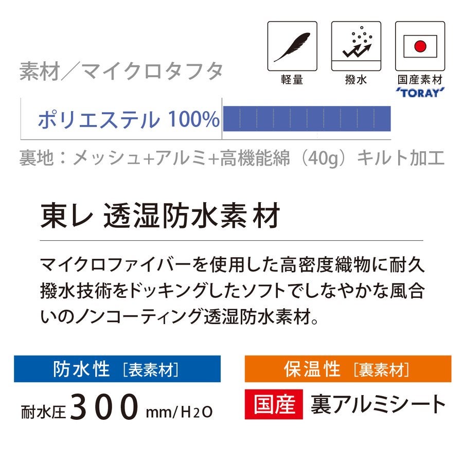 作業服防寒コート裏アルミ軽量撥水保温性透湿防水ビッグボーン8385