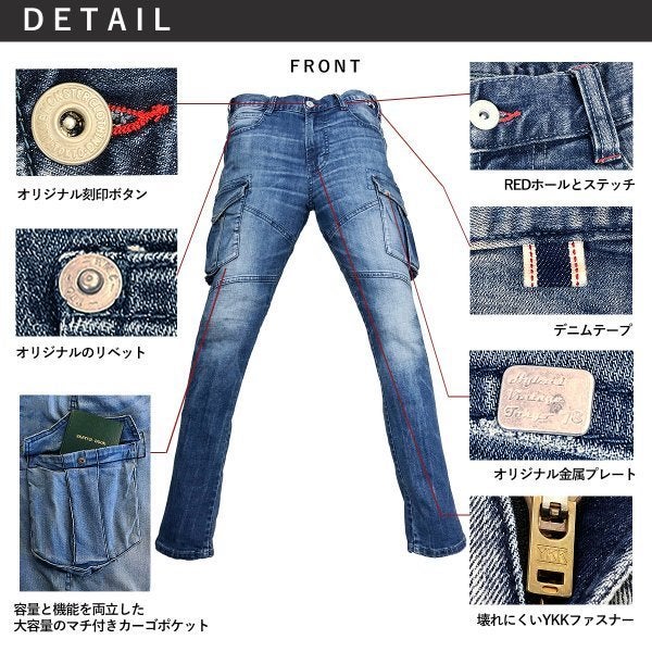 作業服カーゴパンツデニムスリムワークBMCニードルズブリッツワークスC98W