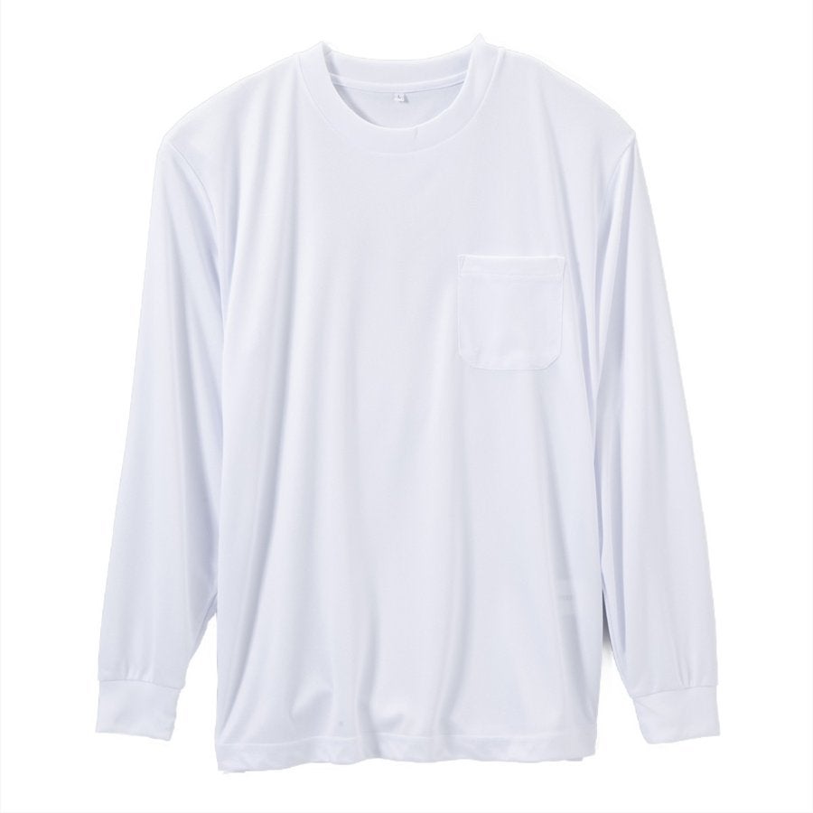 Tシャツポリエステル100％メンズ長袖ポケット付きSUPERPRICE
