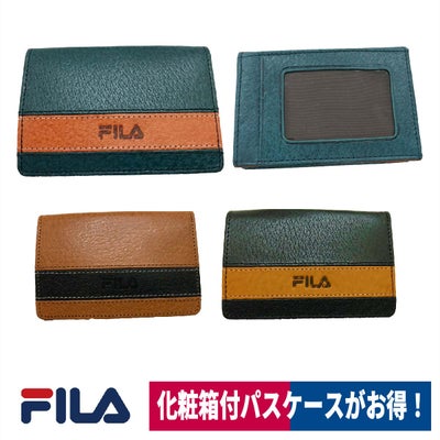 名刺入れパスケースFILAフィラ2つ折りおしゃれレザーお買得ギフト61FL15