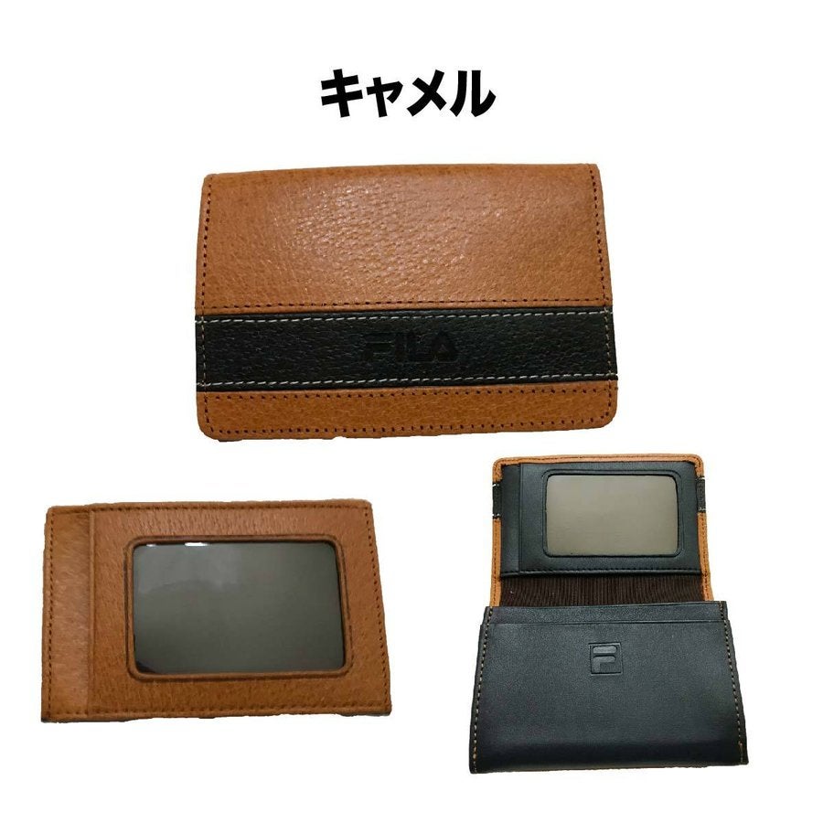 名刺入れパスケースFILAフィラ2つ折りおしゃれレザーお買得ギフト61FL15
