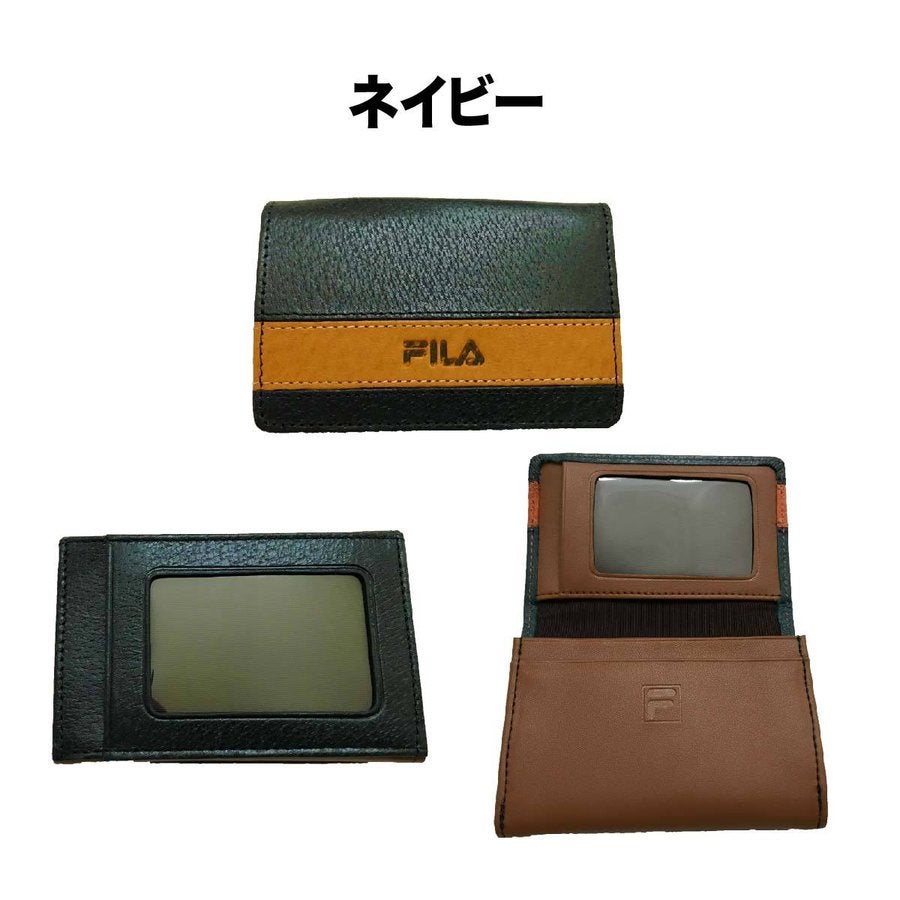 名刺入れパスケースFILAフィラ2つ折りおしゃれレザーお買得ギフト61FL15