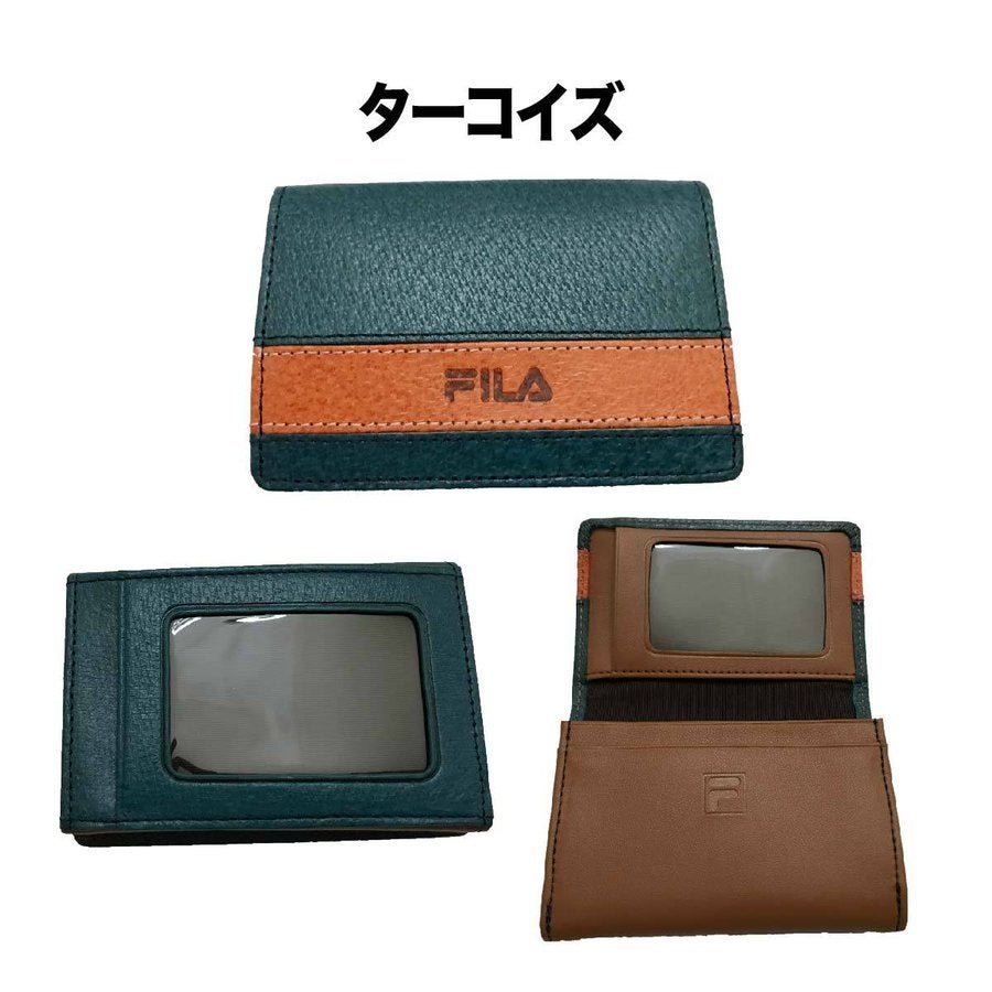 名刺入れパスケースFILAフィラ2つ折りおしゃれレザーお買得ギフト61FL15