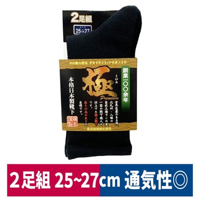 靴下極premiumメッシュソックス2足組先丸抗菌消臭藤本コーポレーション740