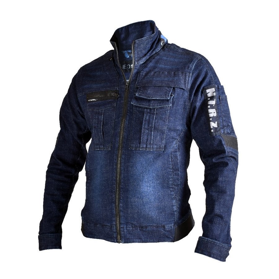 作業服デニムジャケットハイパーストレッチストレスフリーネオテライズ8010