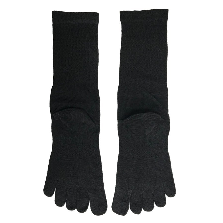 靴下5本指まいどおお絹3足組シルクフィットM/L/LL黒福徳産業317131723173