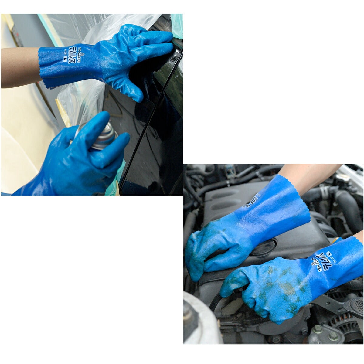 防水手袋テムレスポリウレタン透湿防水農業自動車関連水まわりブルーM/Lショーワ281