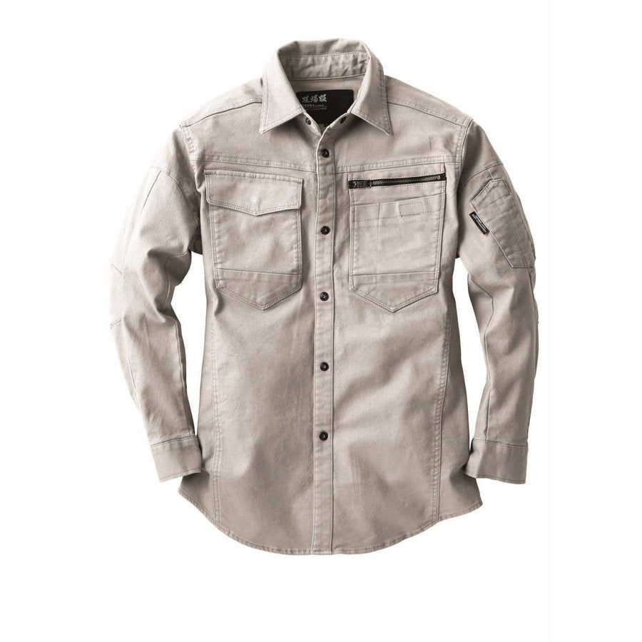 ワークシャツ伸縮現場服ストレッチ長袖シャツジーベック2174