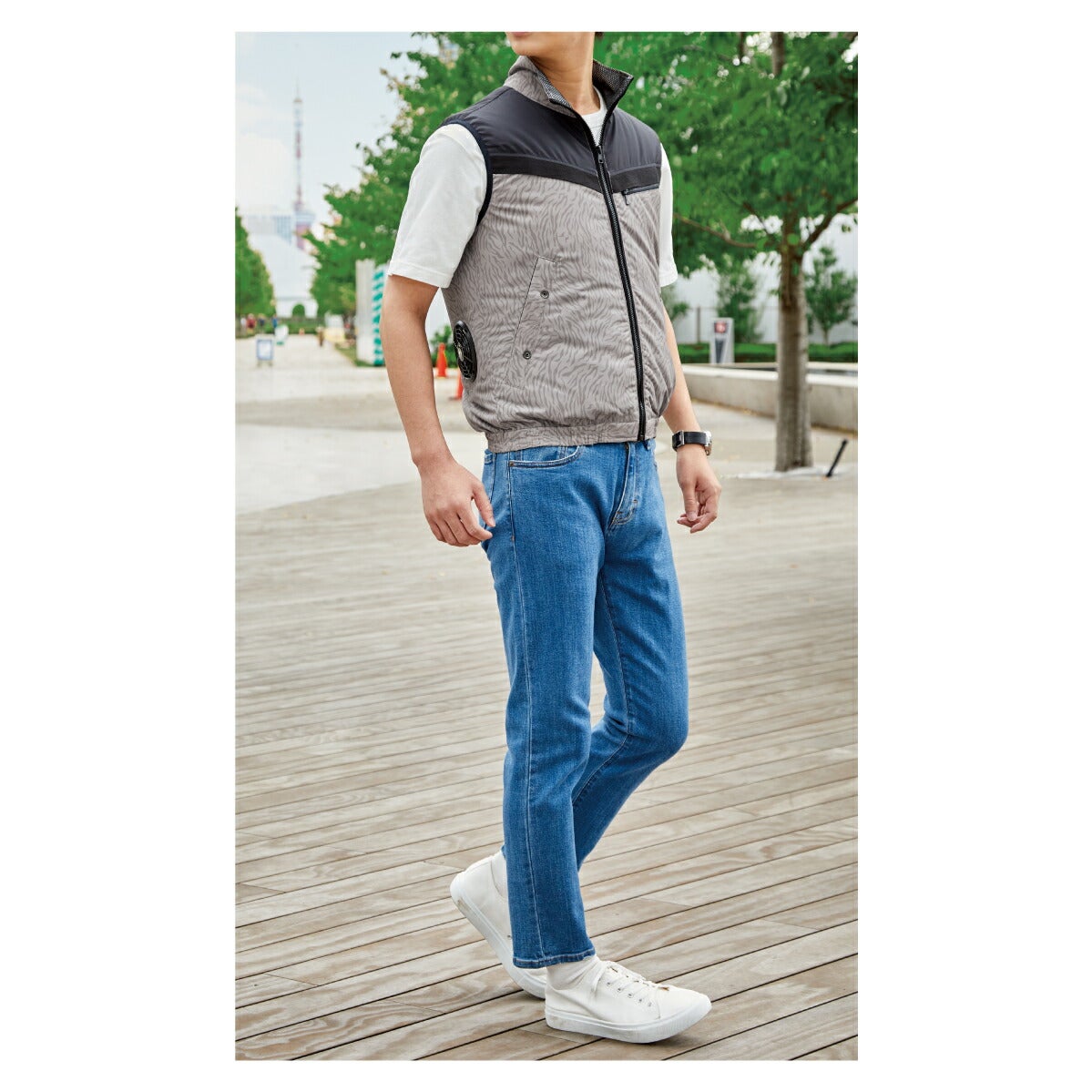 空調風神服ファン付きベスト空調ベスト服のみ熱中症対策父の日ポリ100%レジャーサンエスKU96990