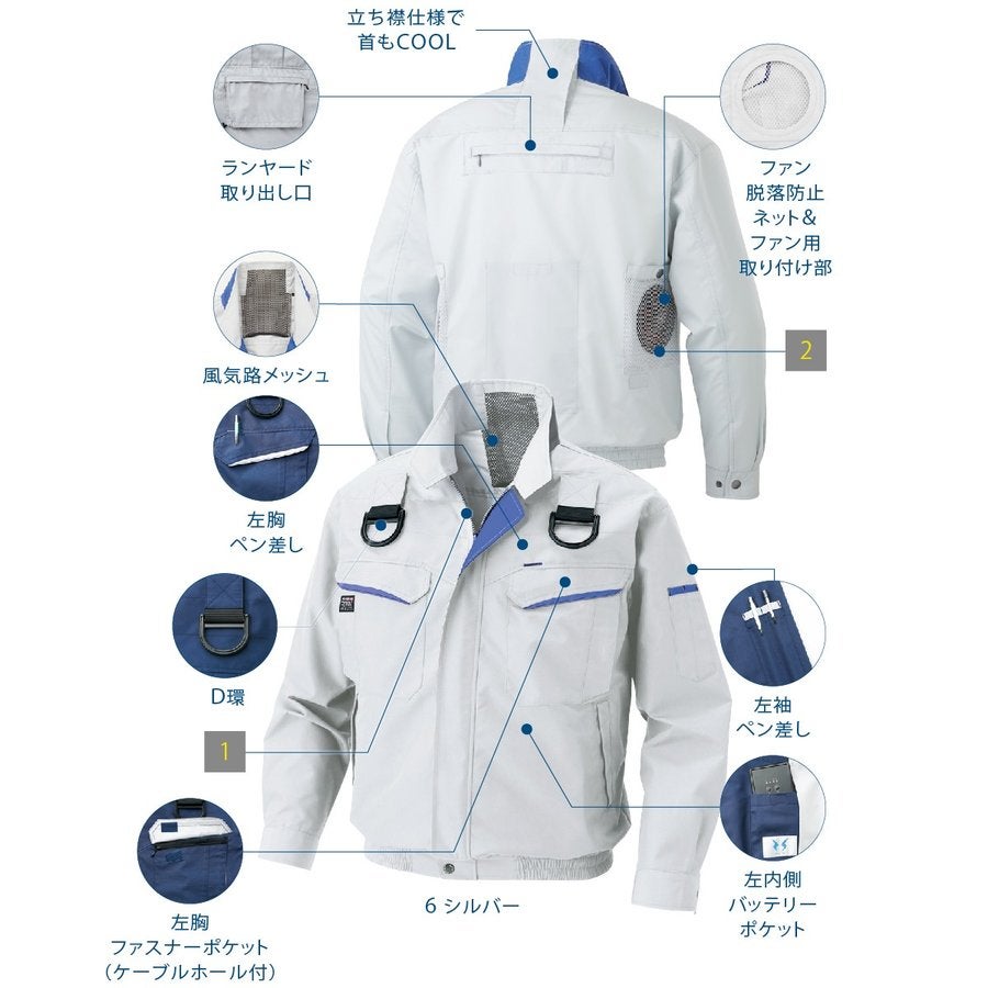 空調服空調風神服服のみ新作長袖ブルゾンフルハーネス熱中症対策作業着サンエスKU90470G