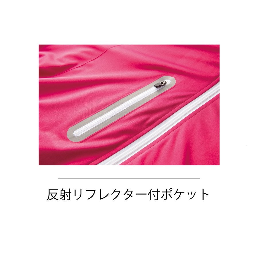 防風ハーフコートウィンドブレーカー反射撥水ストレッチニット裏フリースクロダルマ54209