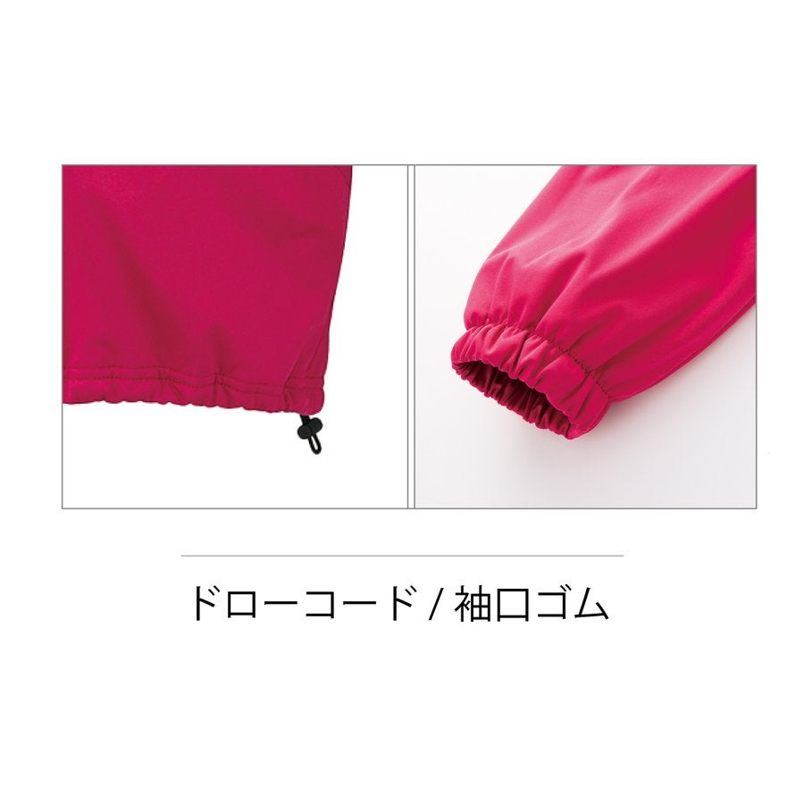 防風ハーフコートウィンドブレーカー反射撥水ストレッチニット裏フリースクロダルマ54209