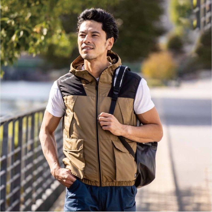 空調風神服電動ファン付ウェア服のみベスト新作フード熱中症対策コーコスG-1919