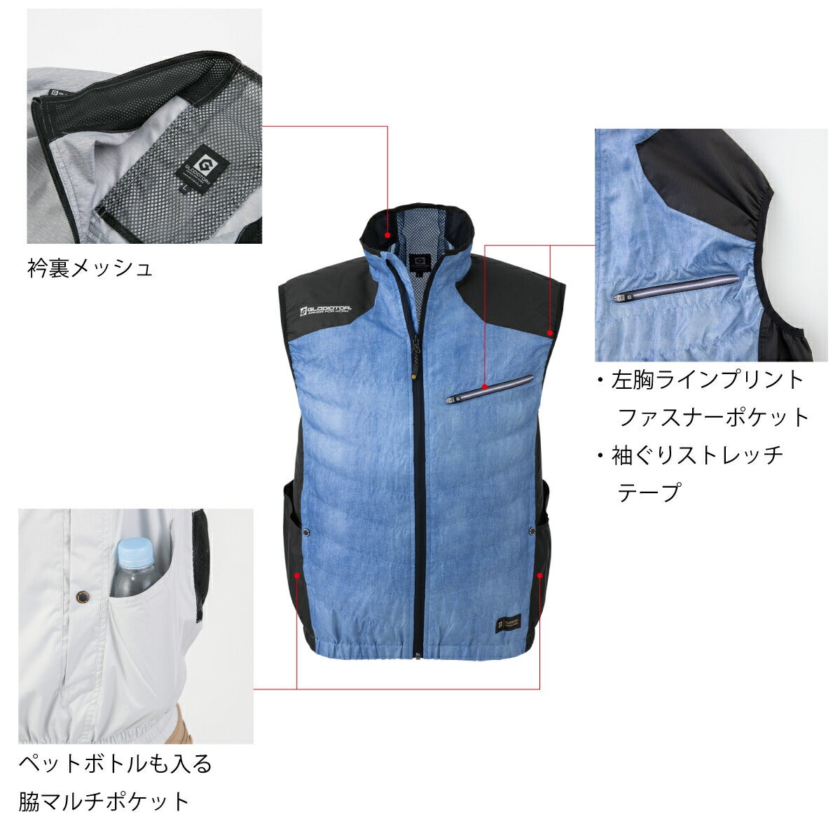空調風神服電動ファン付ウェア服のみベスト新作フード熱中症対策コーコスG-1919