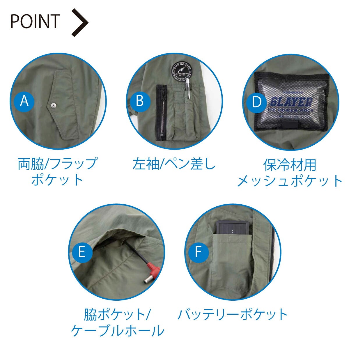 空調風神服半袖ボンバージャケット服のみ新作電動ファン付きウェア熱中症対策撥水ビッグボーンEBA5068EBA5068K