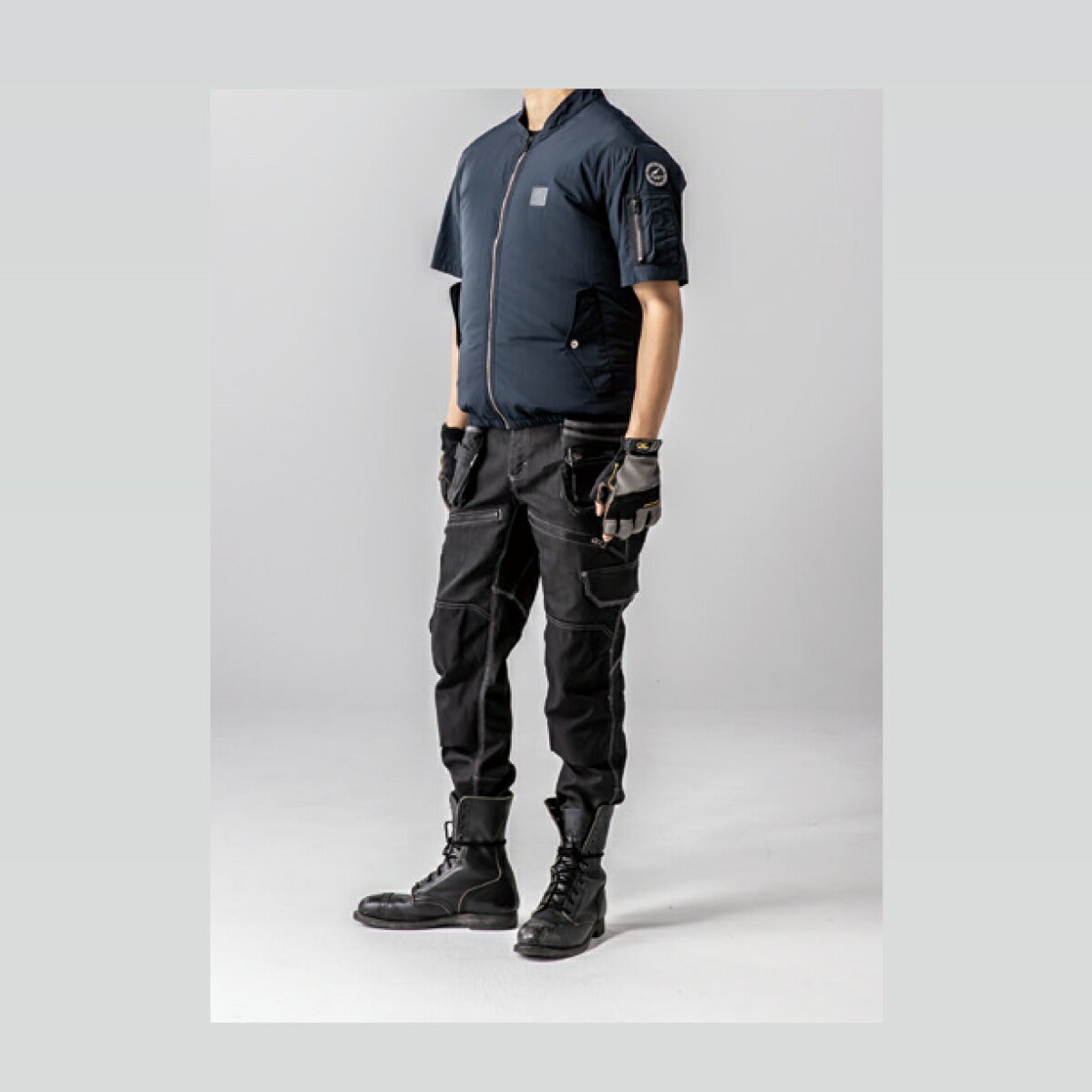 空調風神服半袖ボンバージャケット服のみ新作電動ファン付きウェア熱中症対策撥水ビッグボーンEBA5068EBA5068K