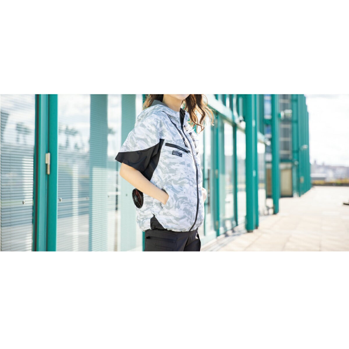 空調風神服半袖服のみフード新作電動ファン付きウェアファン別売熱中症対策ビッグボーンEBA5018A5018AK