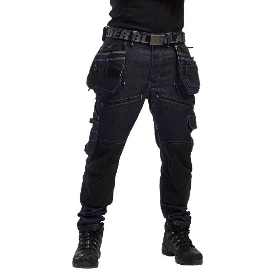 作業服デニムカーゴパンツCORDURANYCOブラックラダー8213-1141返品交換不可