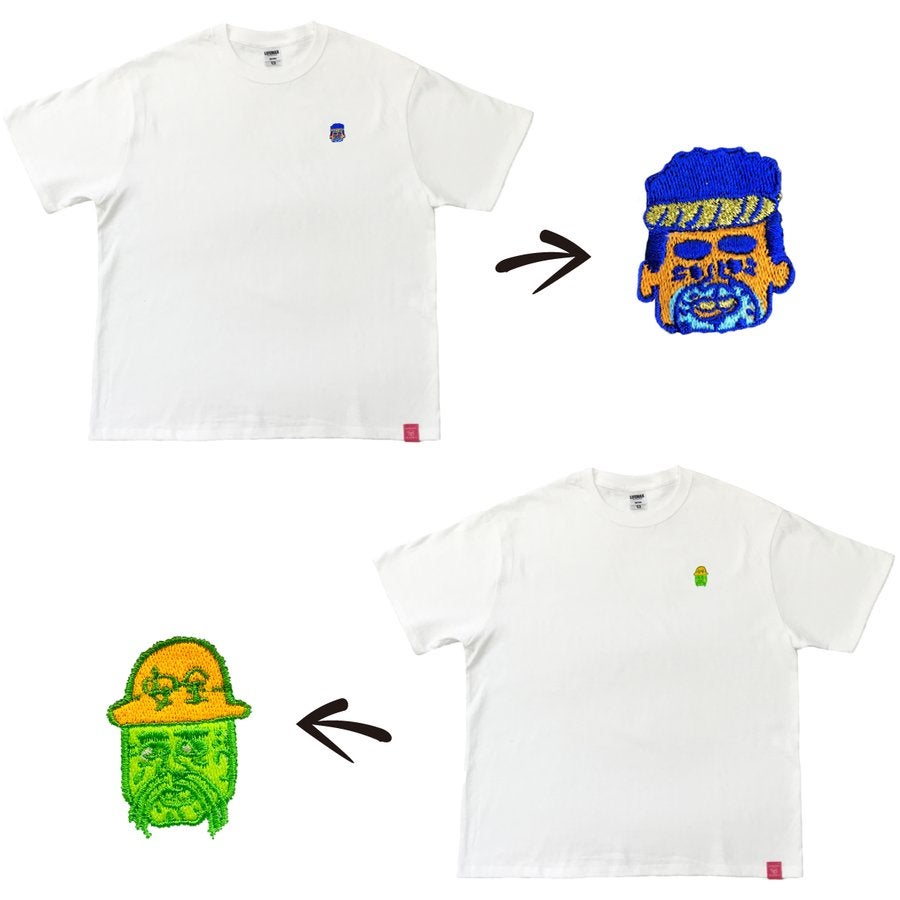 デハラユキノリ限定ビッグシルエットTシャツ綿100％BIGつよしサトシトメ元吉顔ロゴデザイン
