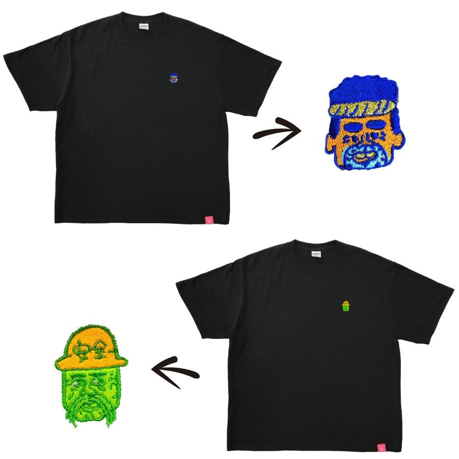 デハラユキノリ限定ビッグシルエットTシャツ綿100％BIGつよしサトシトメ元吉顔ロゴデザイン