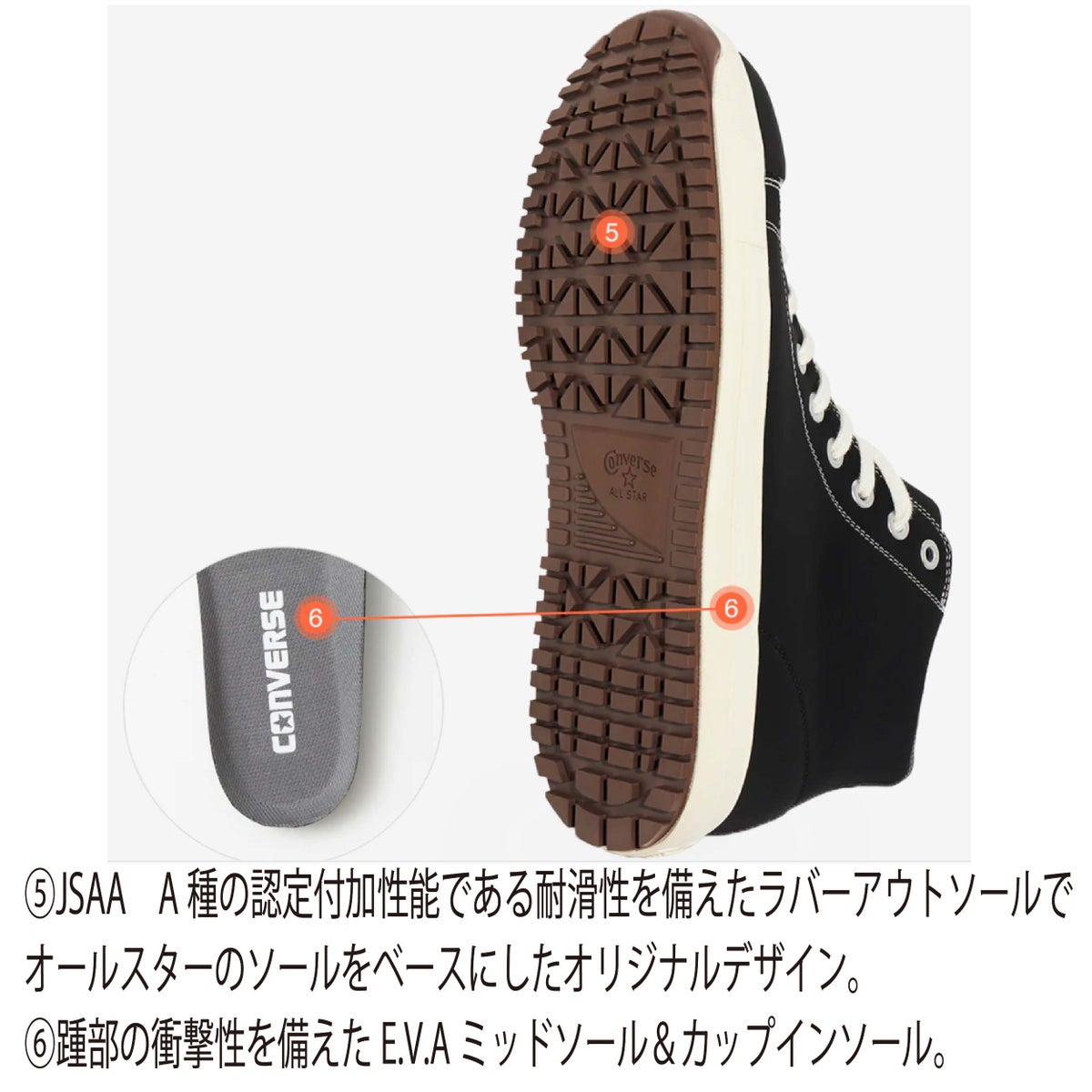 安全靴コンバースCONVERSEオールスターALLSTARハイカットセーフティプロスニーカー耐滑衝撃吸収PSHI