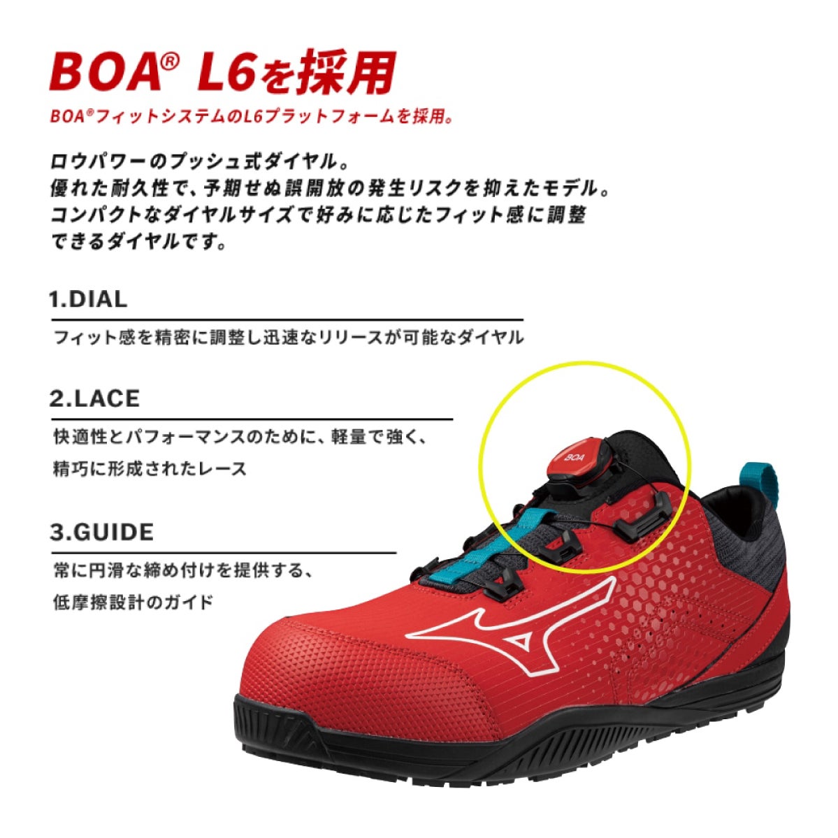 ミズノ安全靴BOA先芯オールマイティTDII51LF1GA2402プロスニーカー運輪建設製造