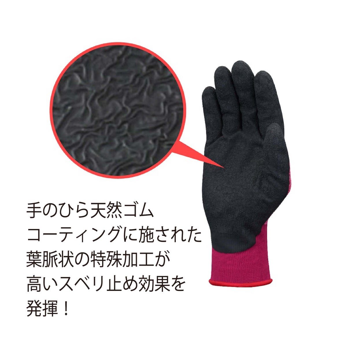 背抜き手袋天然ゴム裏起毛防寒ライトグリップDIYレッドM/LショーワGW343