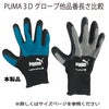 背抜き手袋PUMA天然ゴムラジアルブレスショート通気性3DブルーS/M/L/LLPG-1335
