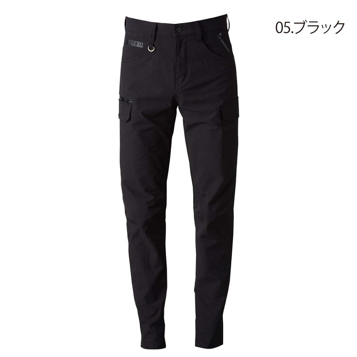 作業着カーゴパンツライトウェイトADストレッチシワ加工軽量ブラックアイズフロンティア3022