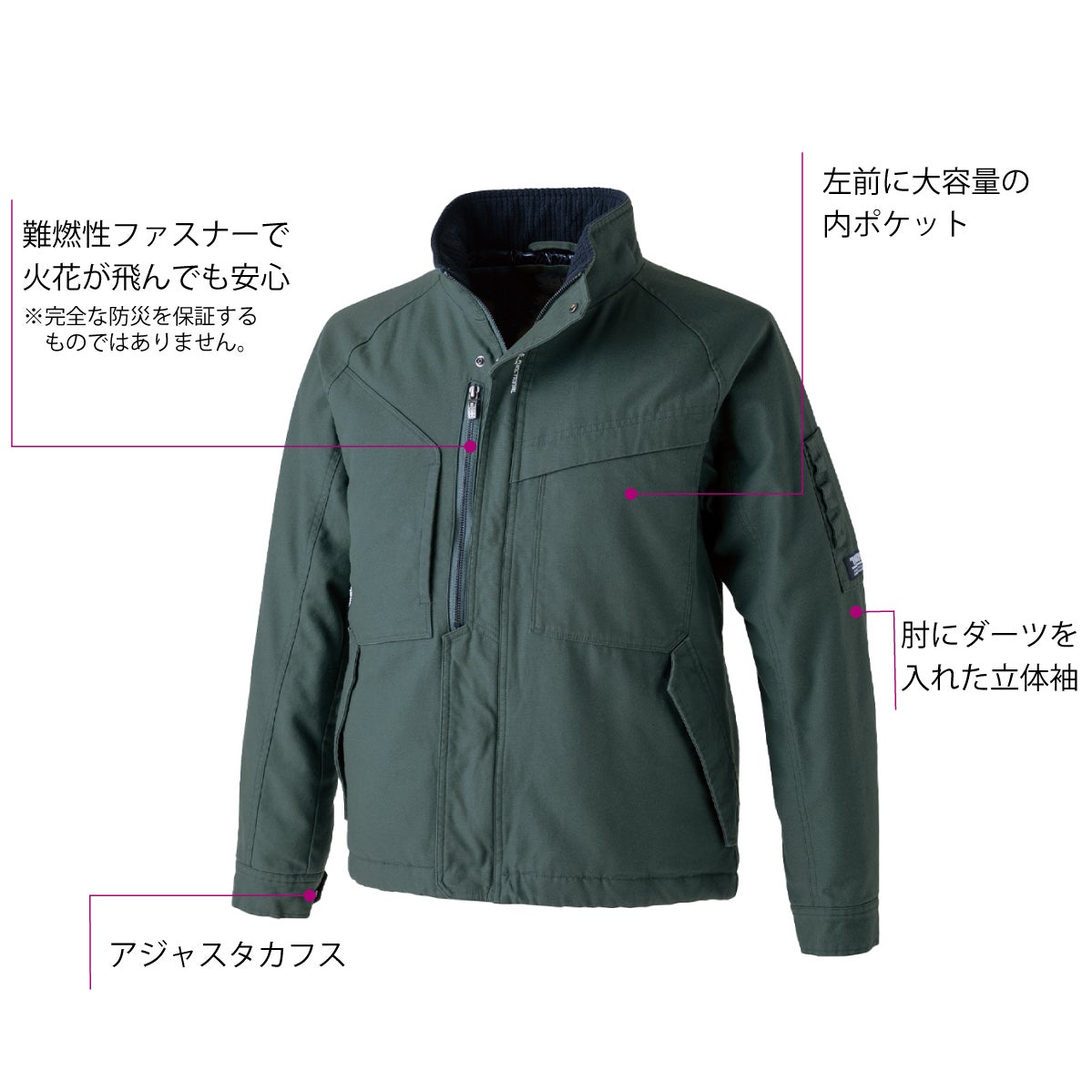 作業着防寒ブルゾン綿100%難燃性大容量ポケット二重袖溶接寅壱2801-129