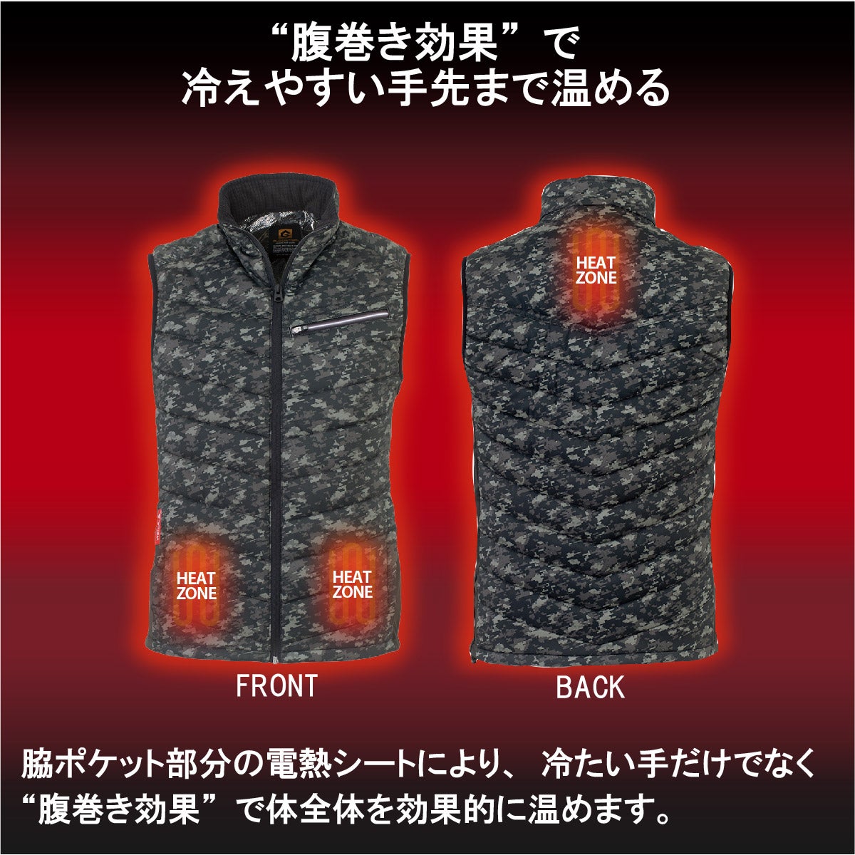 ボルトヒートベストバッテリーセット電熱防寒コーコスG-8089G-802