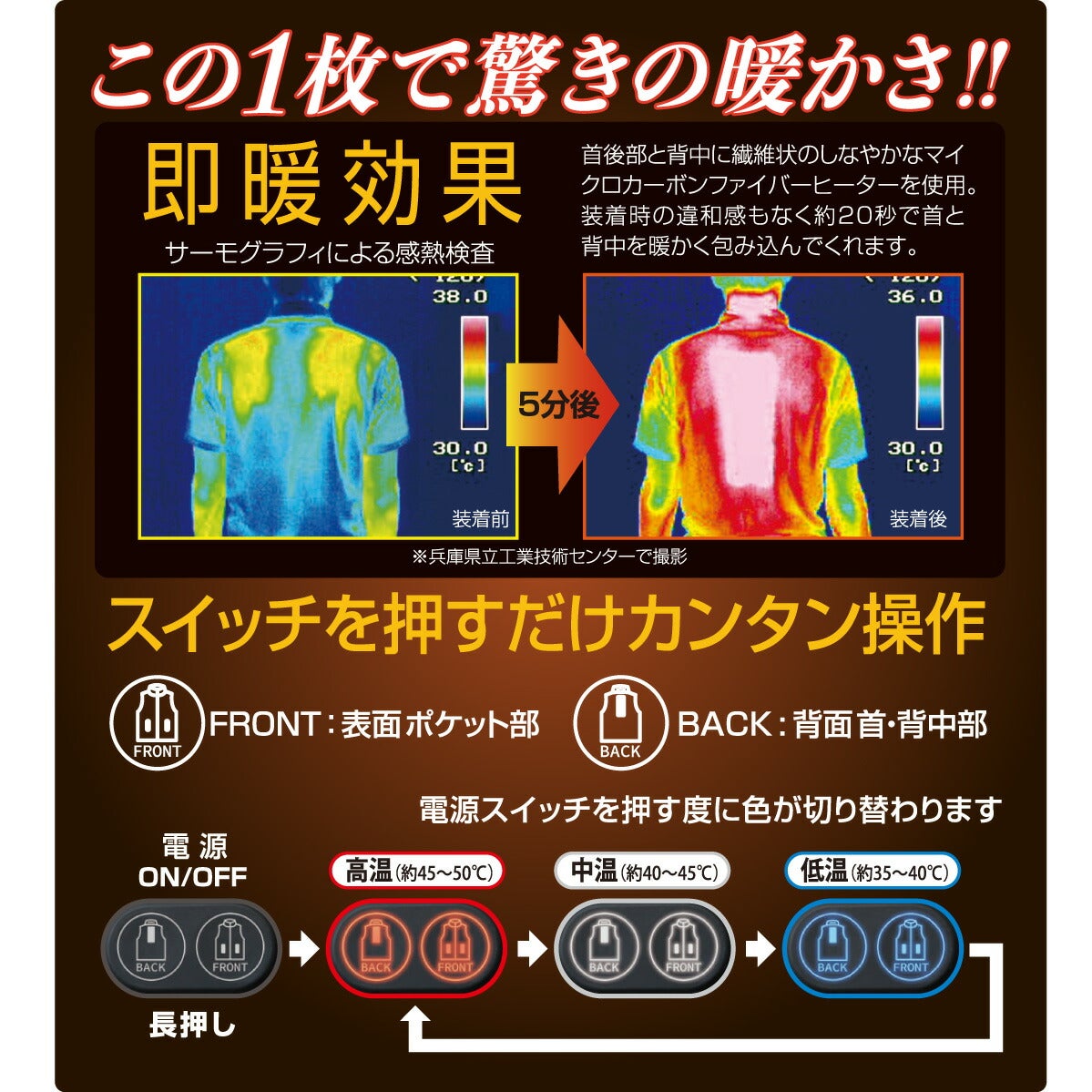 電熱ベストバッテリーセットヒート裏アルミWスイッチ即暖作業着防寒アタックベース50000