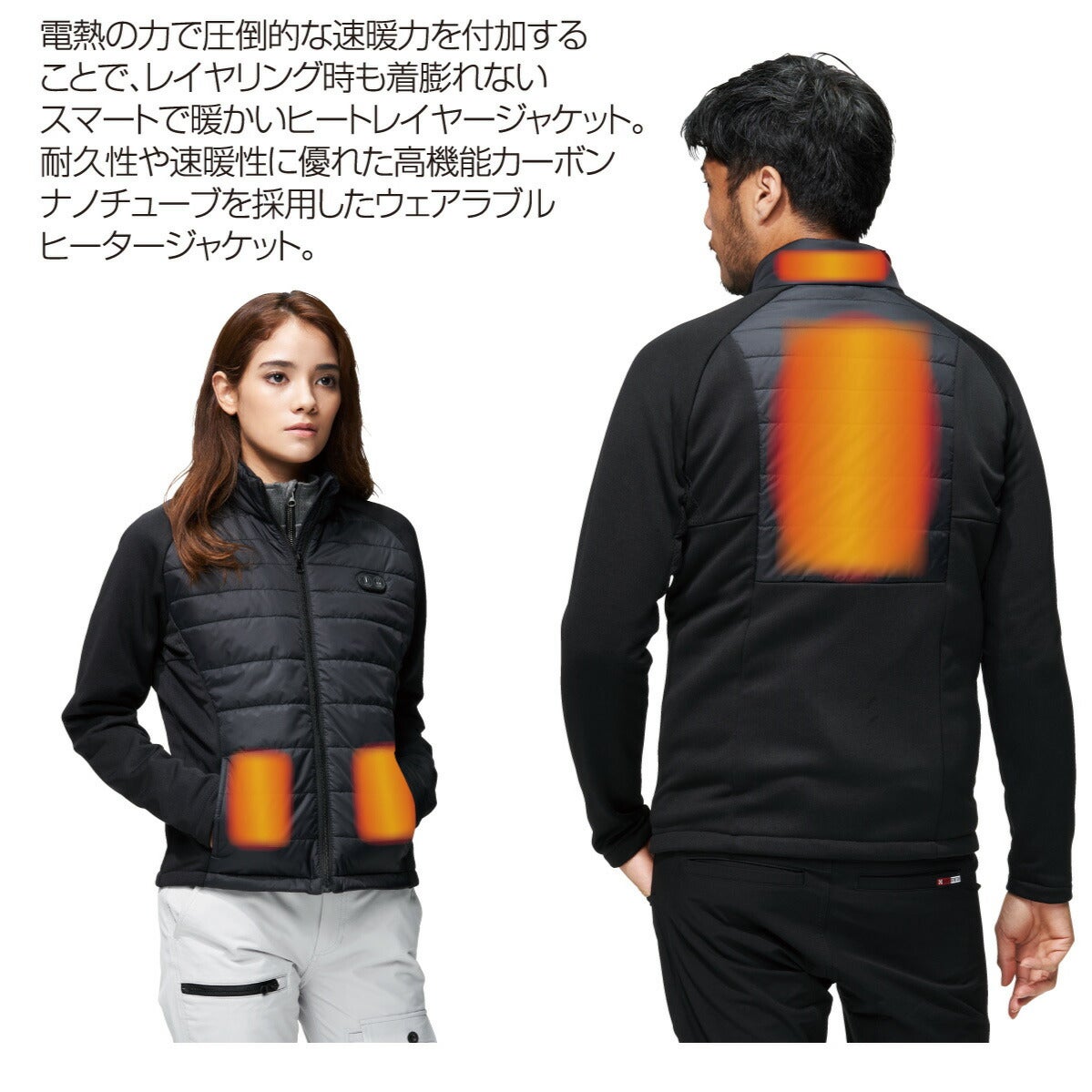 電熱ジャケットバッテリーセットヒートボアWスイッチ即暖作業着防寒アタックベース41101