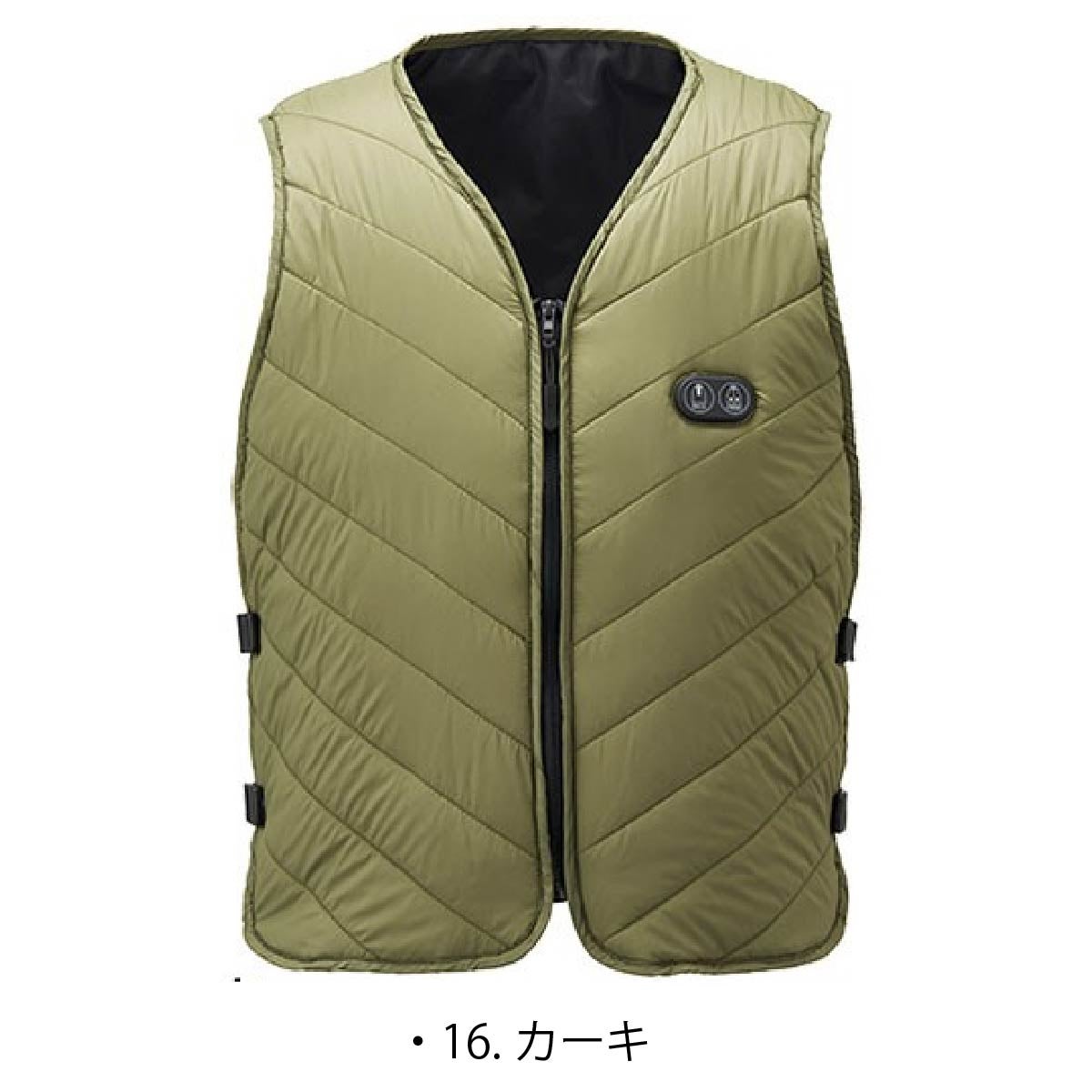 ヒートベストバッテリーセット電熱サイドバックルヒート即暖作業着防寒通勤バイクアウトドア釣りゴルフアタックベース31000
