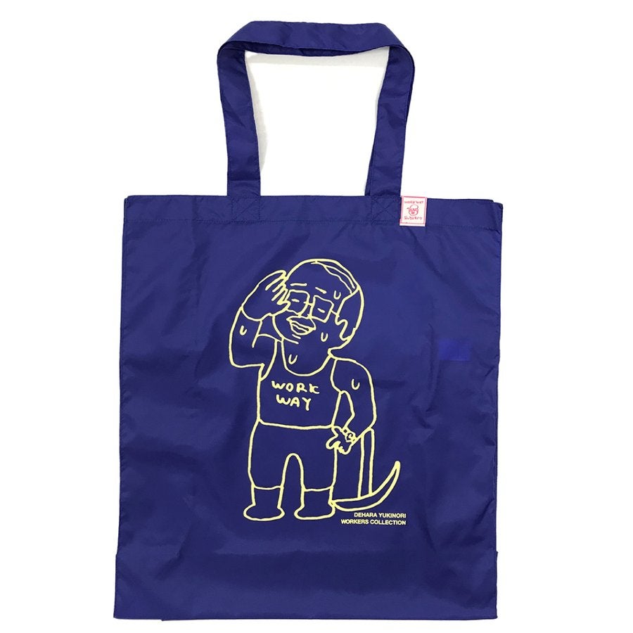 デハラユキノリ新作限定ナイロンエコバッグ20Lブルーレッドサトシ君
