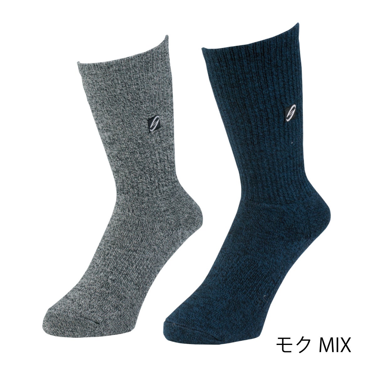 靴下先丸消臭ニオイクリア90度脱げにくいクルー2足組コーコス信岡G-8420